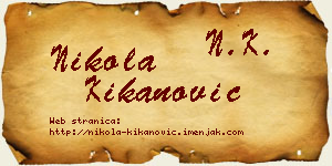 Nikola Kikanović vizit kartica